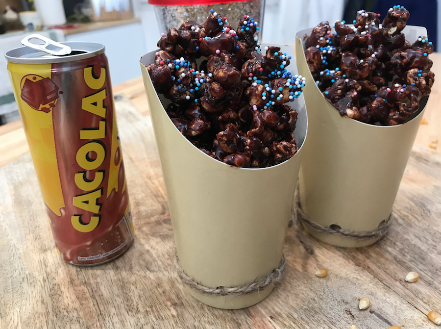 Recette popcorn chocolat Cacolac