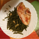 Haricot vert façon Nounou et son blanc de poulet