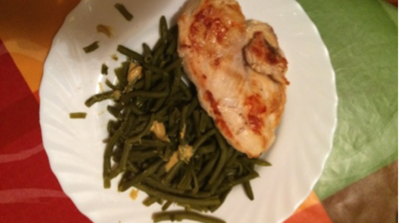 Haricot vert façon Nounou et son blanc de poulet