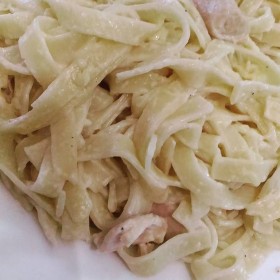 Tagliatelles et poulet à la crème revisité façon sauce soja