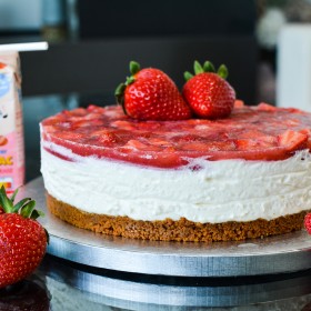 Cheescake aux fraises et au Cacolac