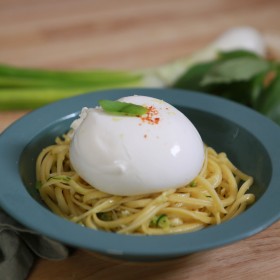 Linguine courgettes, citron & burrata