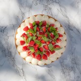 Tarte aux fraises, citron vert et basilic