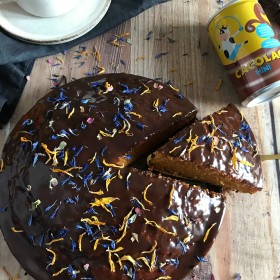 Carrot, Cacolac & chocolate cake