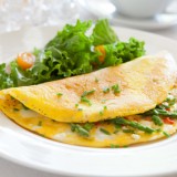 Omelette chèvre et Basilic