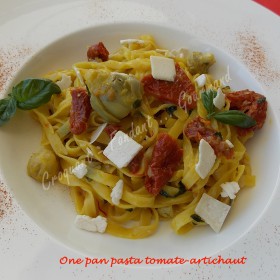 One pan pasta tomate-artichaut