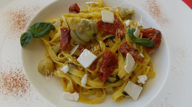 One pan pasta tomate-artichaut