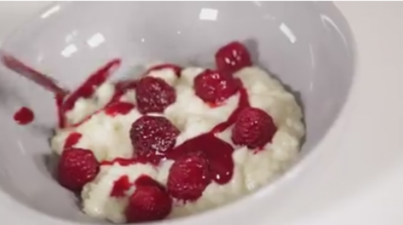 Riz au lait aux framboises