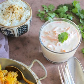 Raita de carottes, spécialité indienne au yaourt