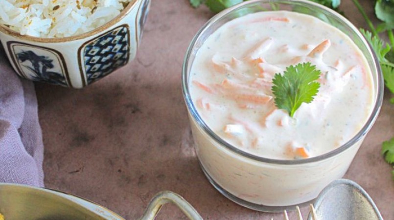 Raita de carottes, spécialité indienne au yaourt