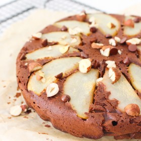 Gâteau poire, chocolat & noisette