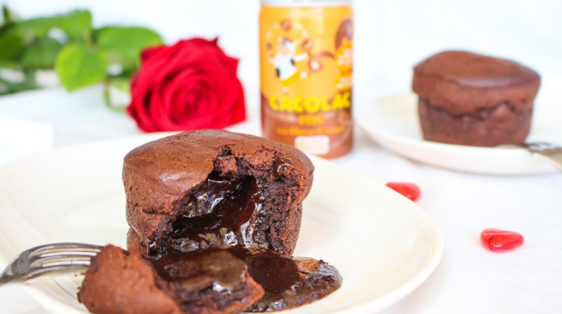 Fondant chocolat, Cacolac & coeur coulant au caramel beurre salé