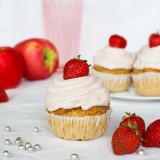Cupcakes vanille fraise & ganache fraise