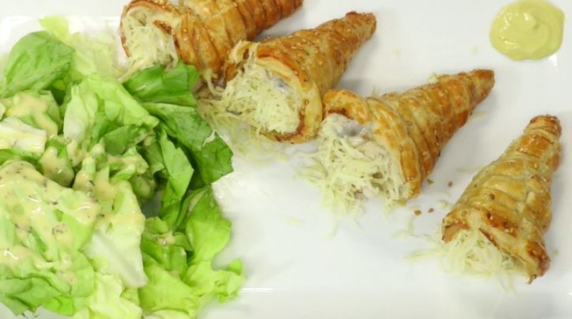 Cornets feuilletés au poulet