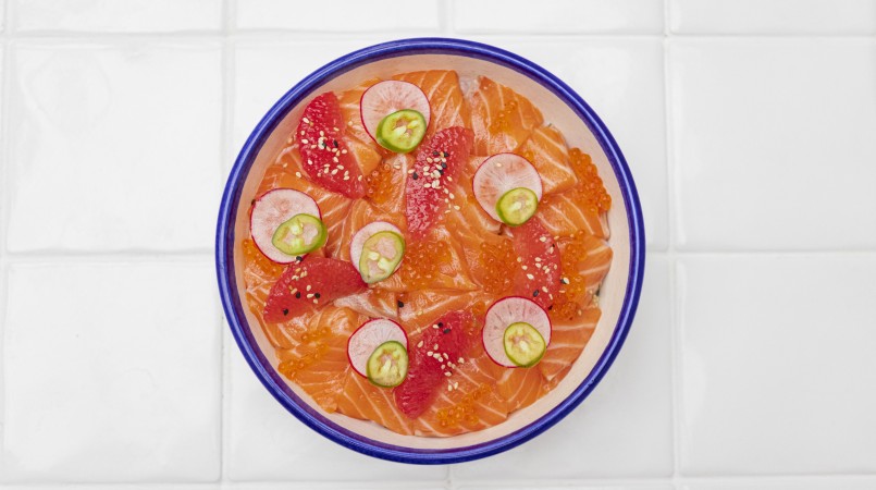 Chirashi saumon et pamplemousse