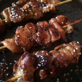 Brochettes de poulet façon yakitori