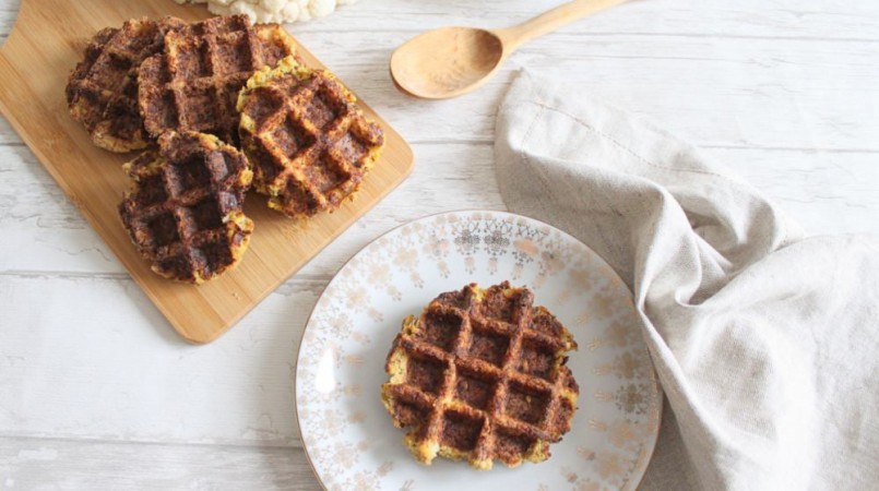 Gaufres (ou galettes) de chou-fleur au parmesan (option végétalienne et sans gluten)