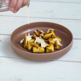 Gnocchis de courge aux girolles, crème de Cantal