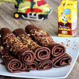 Chocolate & Cacolac roll pancakes
