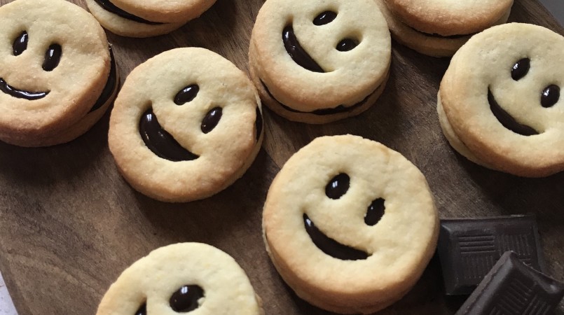 Sablés en smiley au chocolat