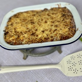 Gratin de spaghettis bolognaise