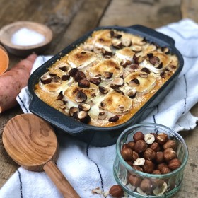 Gratin de patates douces au chèvre