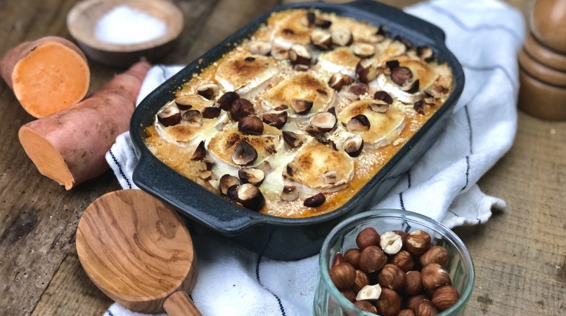 Gratin de patates douces au chèvre