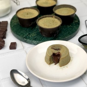 Fondant matcha cœur chocolat