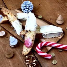 Biscotti au sucre d’orge et chocolat blanc