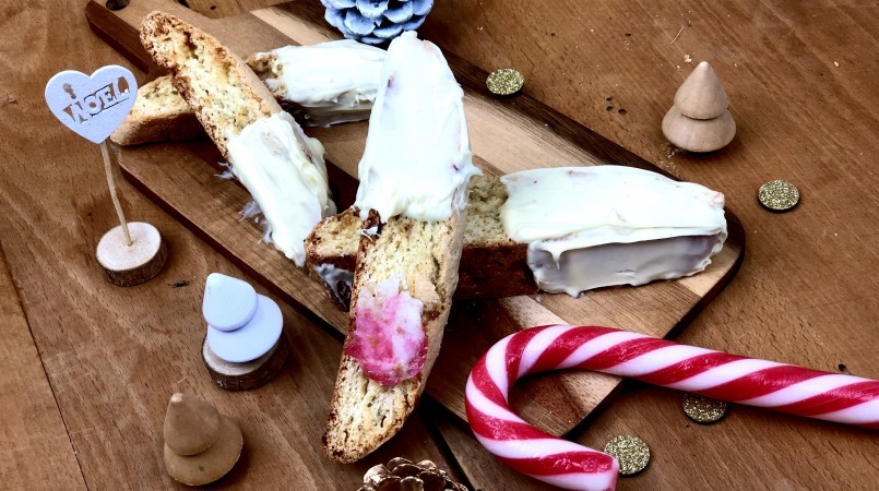 Biscotti au sucre d’orge et chocolat blanc