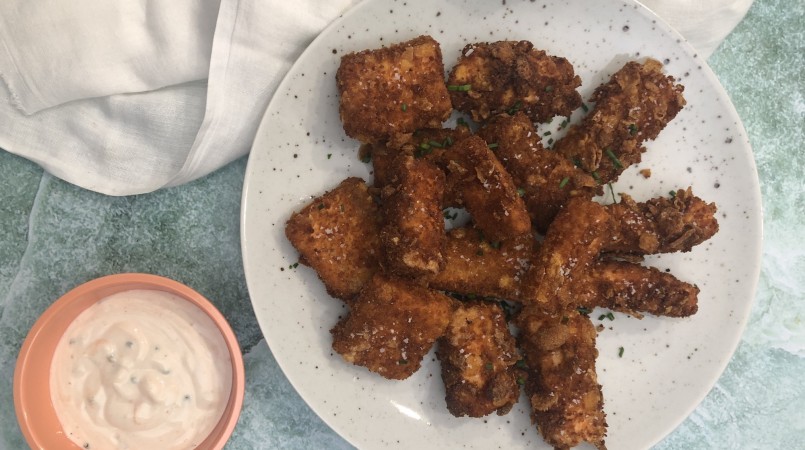 Nuggets de saumon et sauce fraîche