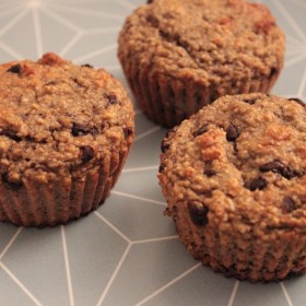 Muffins banane, avoine et pépites de chocolat