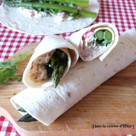 Wrap gourmand au thon et asperges vertes