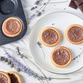 Tarte tiède chocolat et lavande