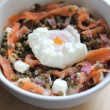 Salade de lentilles au saumon fumé