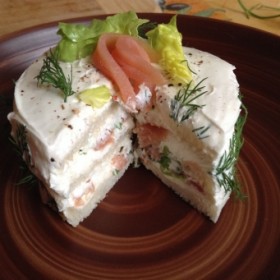 Sandwich cake au saumon fumé